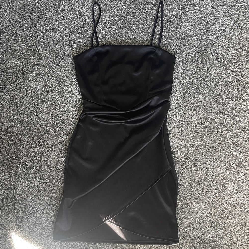 Windsor Black Satin Mini Dress